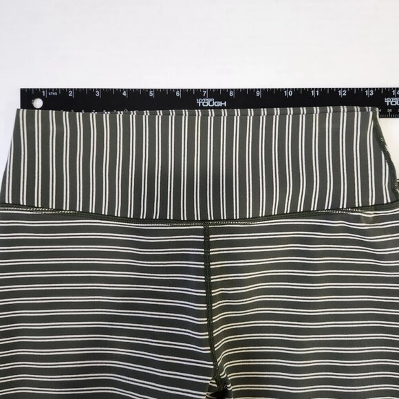 Glyder Sultry Figure Enhancing‎ Leggings Womens L Moss Oatmilk Striped Active - Picture 5 of 10
